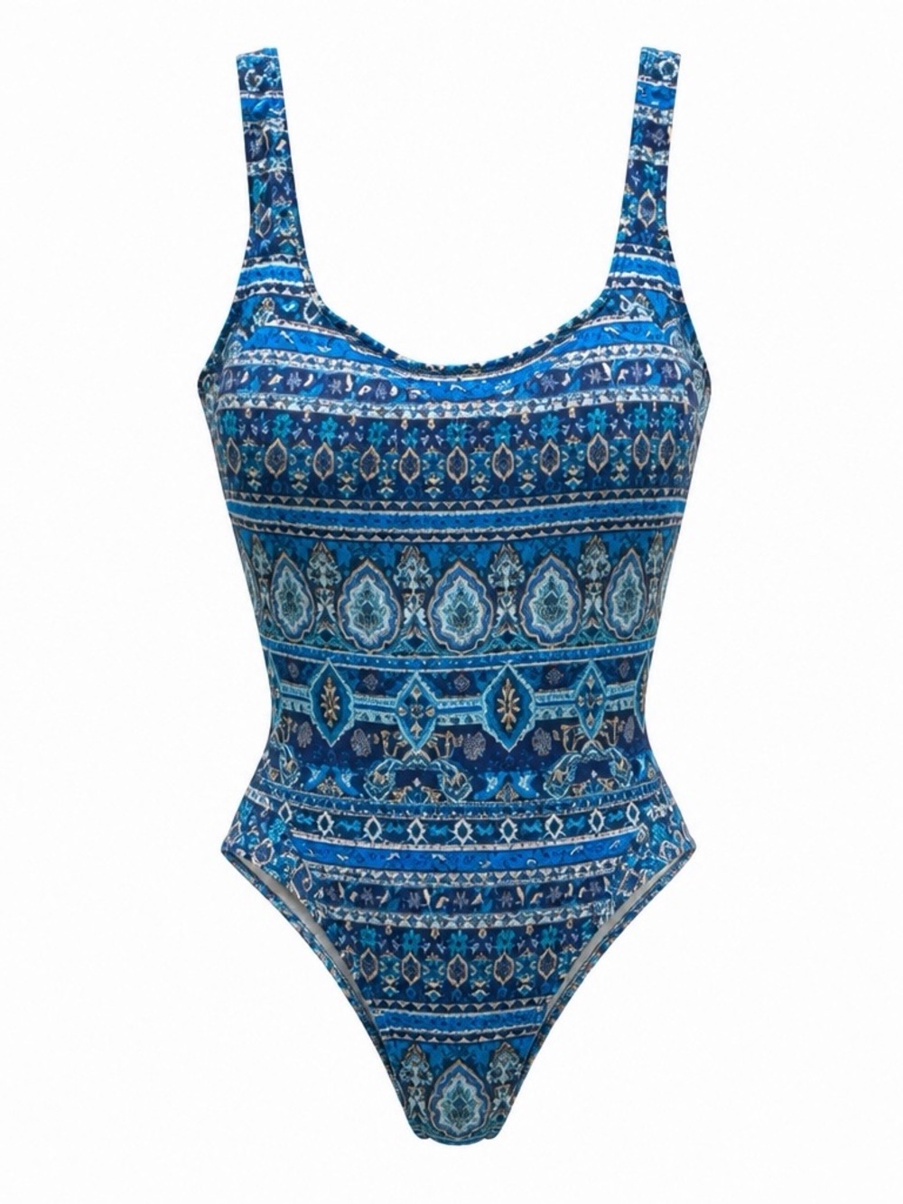 Roxanne Bra-Style Swimsuit Top in Blue Paisley